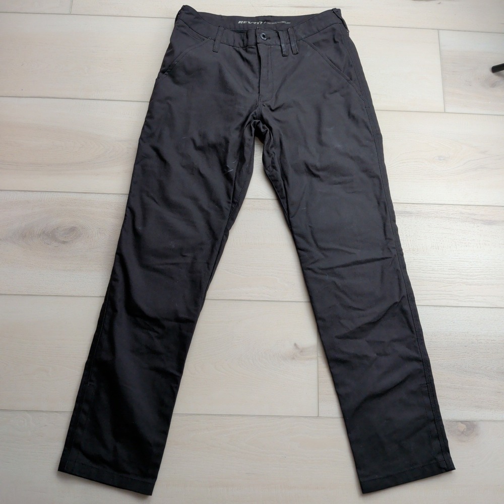 REV'IT! Alpha RF Pants Mens 30 (Fits 32) Motorcycle Chinos Black Cordura Fabric